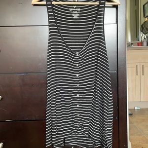 Black and white striped tank top